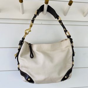 Coach White Leather Hobo Bag